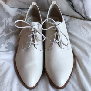White leather Frye oxfords!